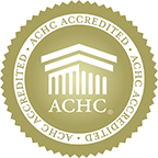 Graphic reads: ACHC Accredited | Imagery: Filled circle with Parthenon illustration